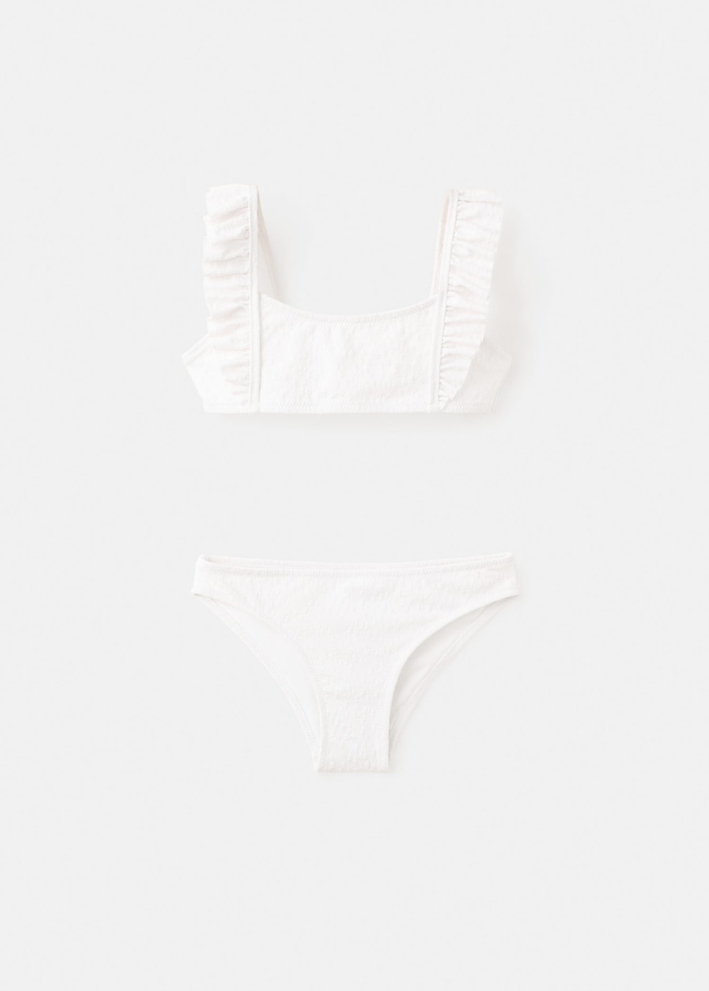 Mango Bikini À Volants Relief Fleurs Blanc - Enfants - 7-8 Ans -  Kids In White