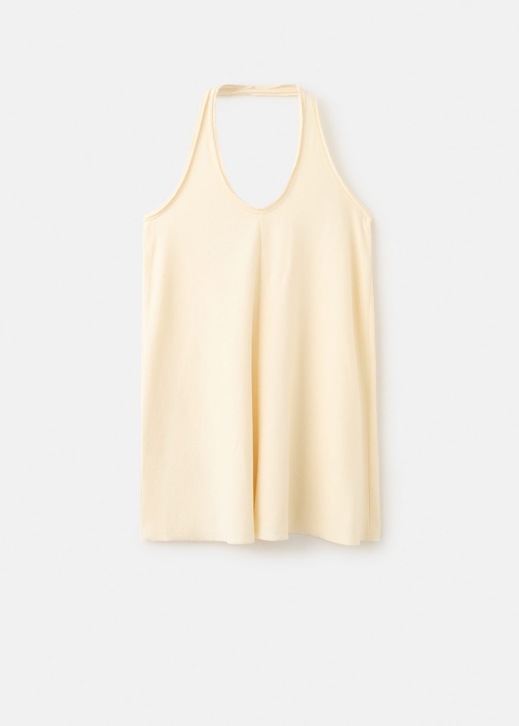 Mango Short Halter-neck Dress Pastel Yellow