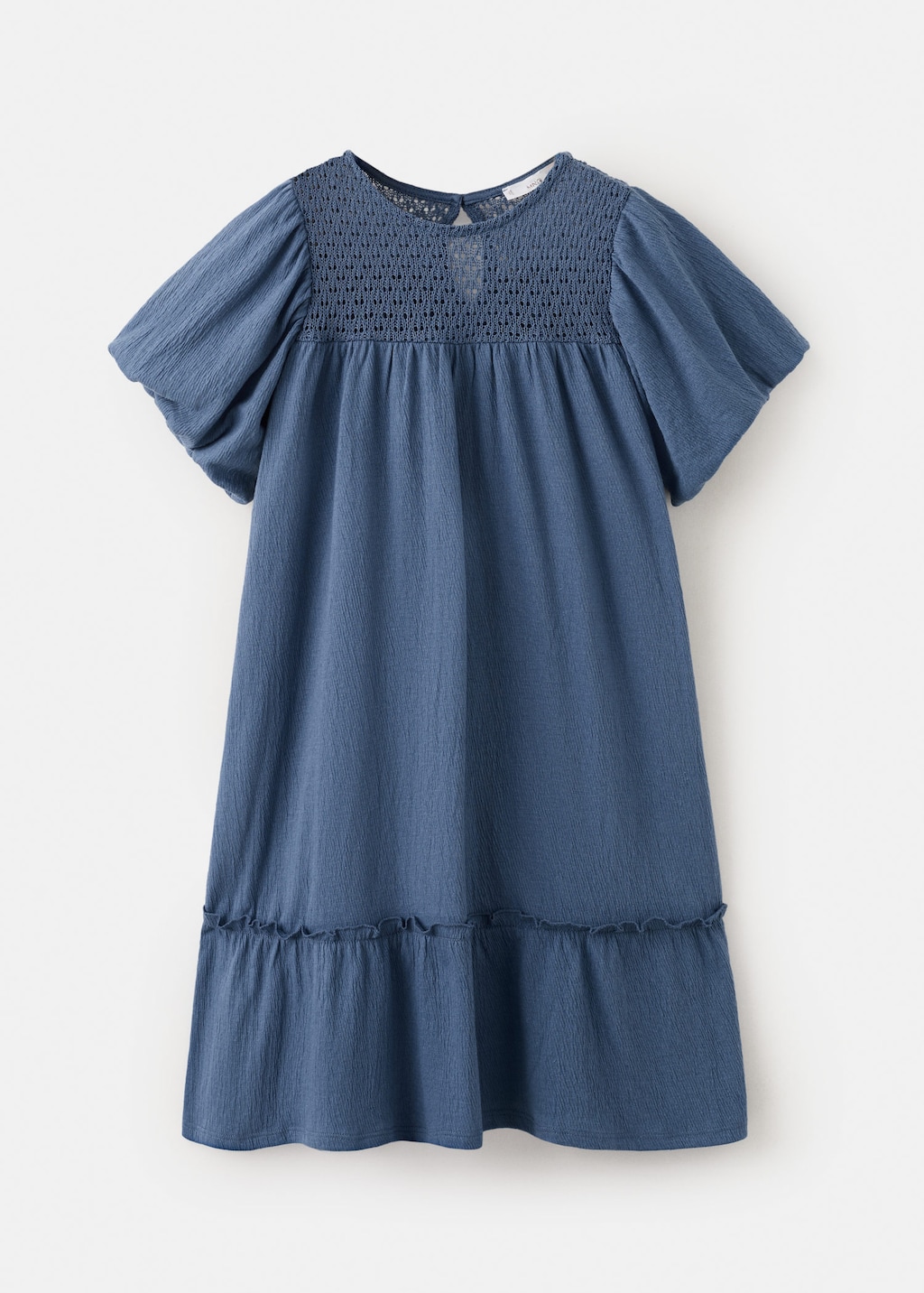 Mango Kids' Short Cotton Dress In Navy