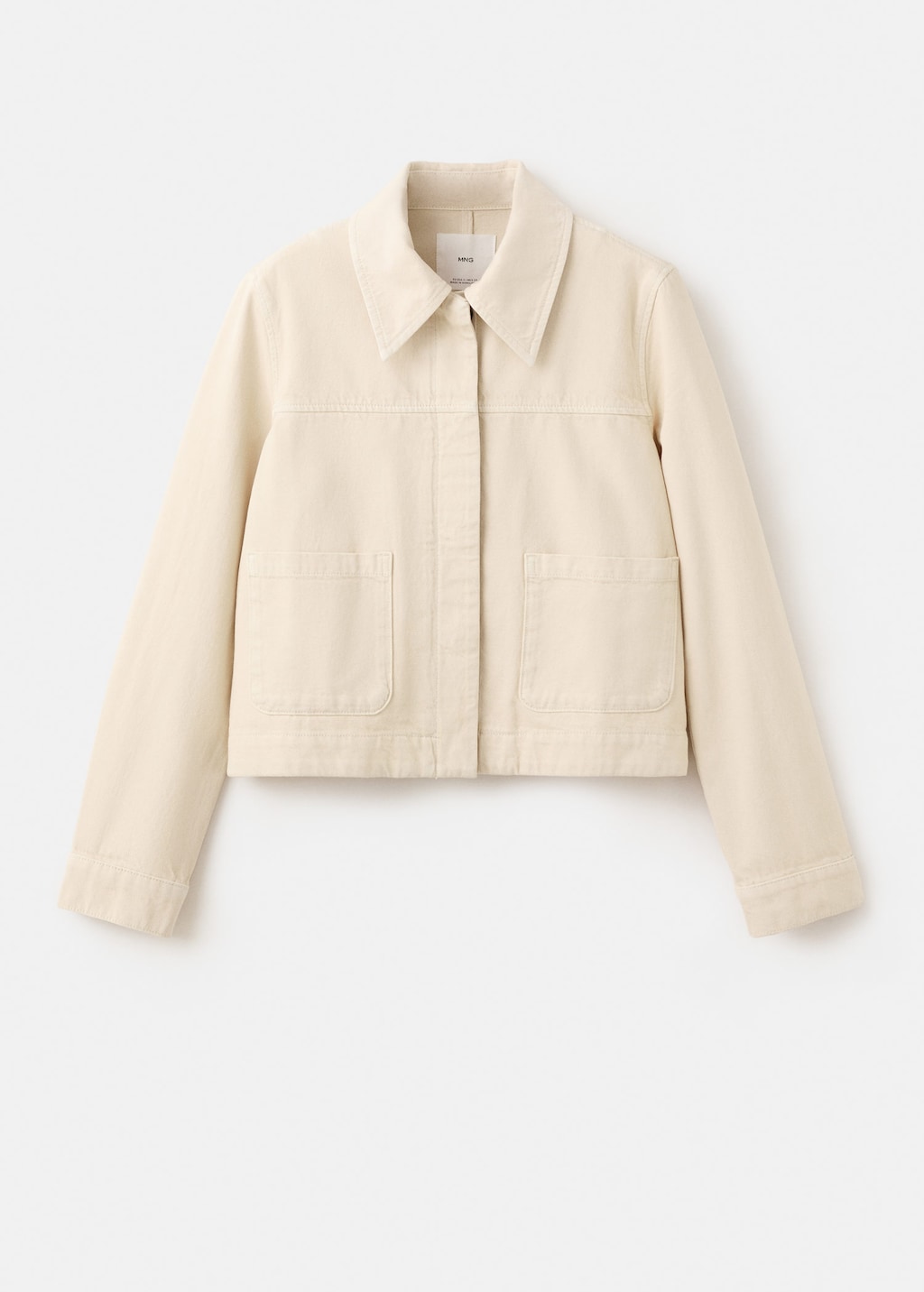 Mango Veste Jean Poches Vanille - Femme - M -  In White