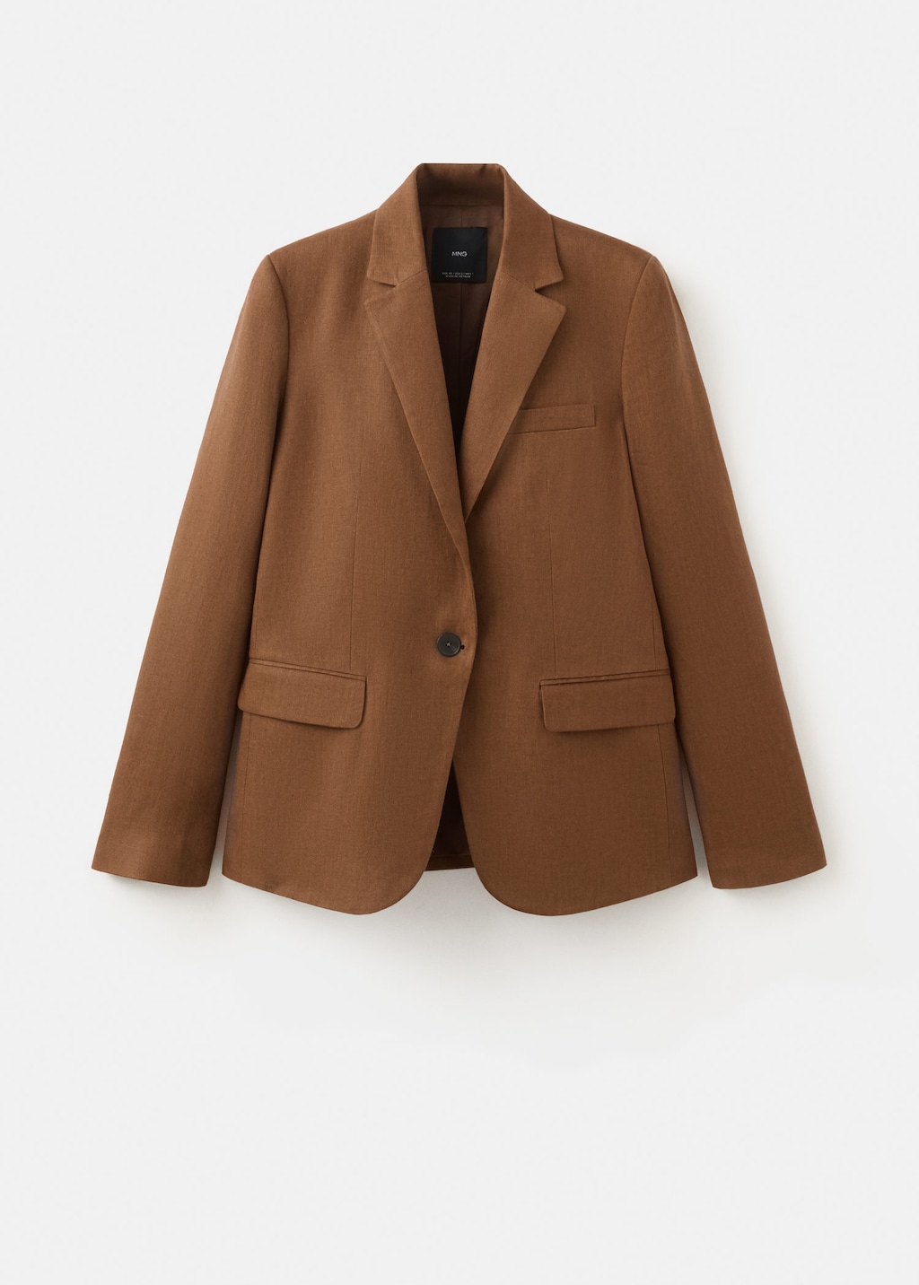 Mango Linen Suit Blazer In Brown