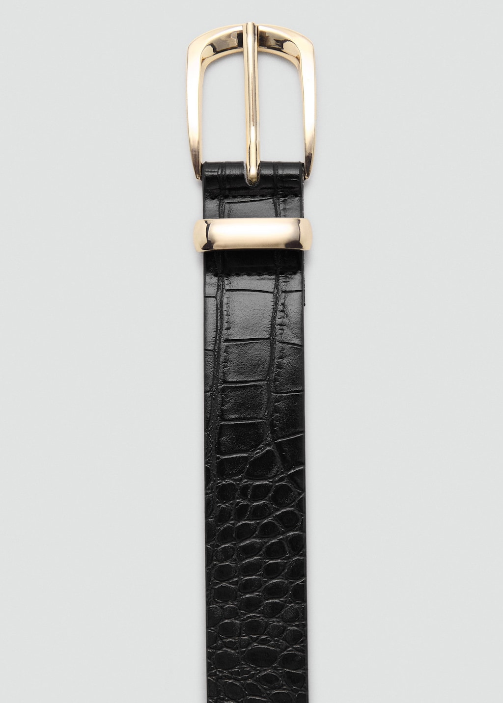 Mango Ceinture Simili-cuir Effet Croco Noir - Femme - Xl -  In Black