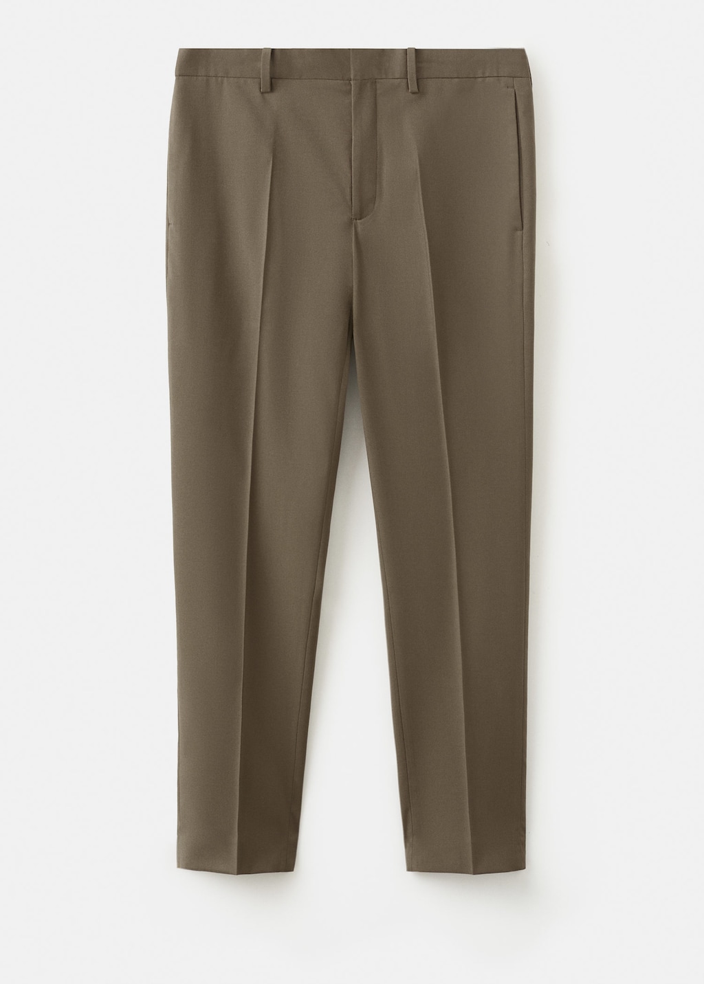 Mango Man Stretch Fabric Super Slim-fit Suit Trousers Brown In Green