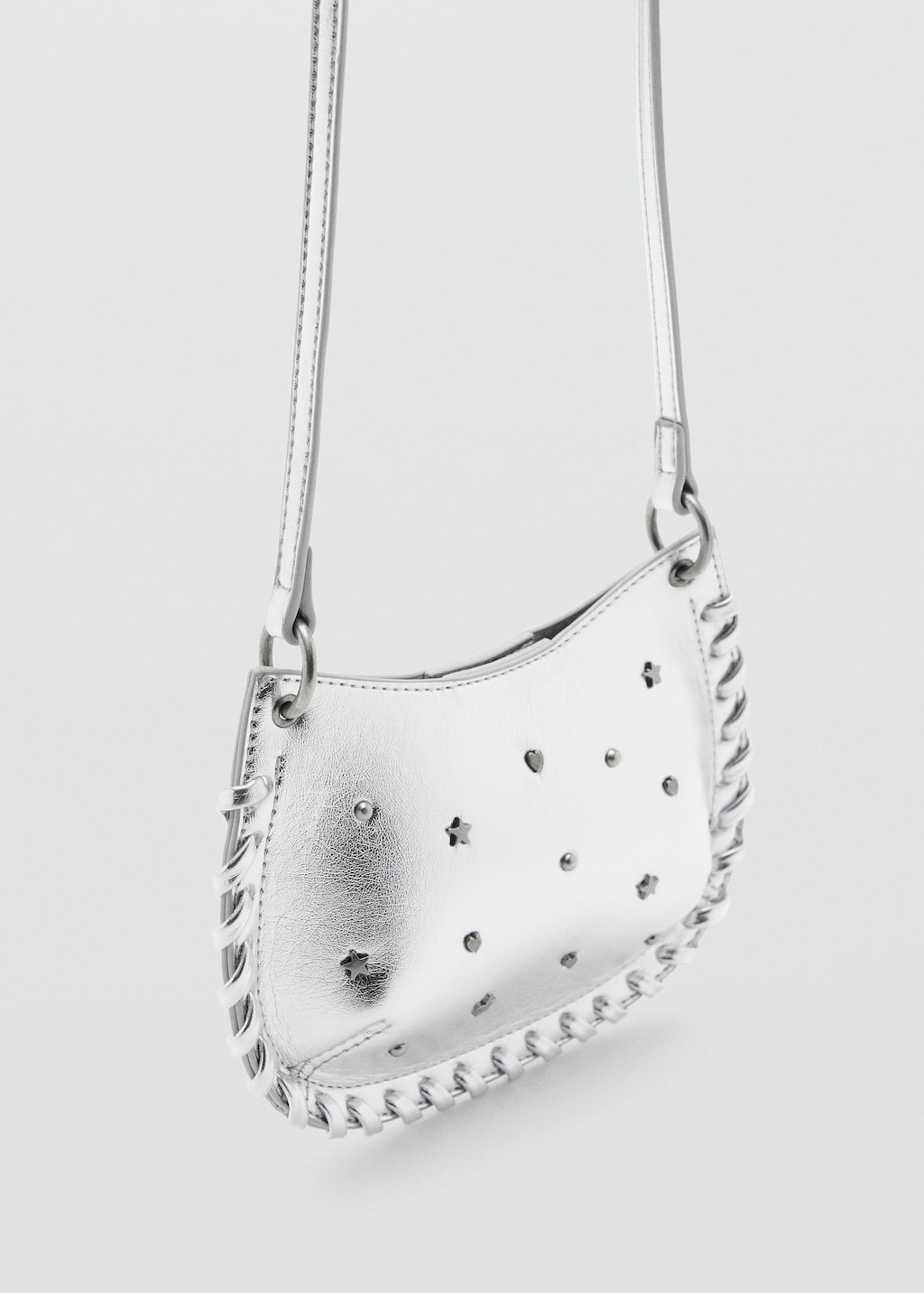 Mango Kids' Mini-bag With Star Studs Silver