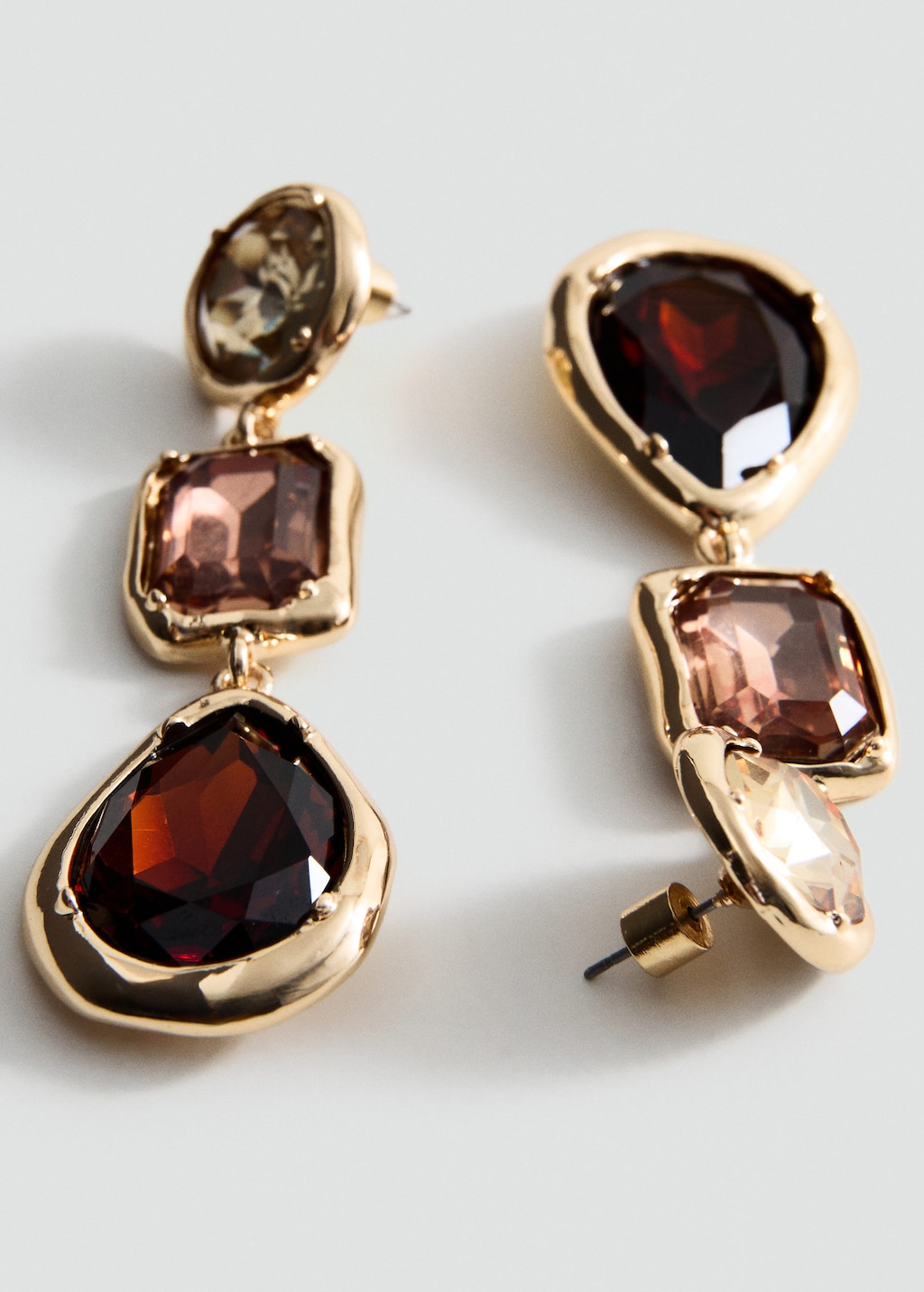 Mango Combined Long Earrings Gold