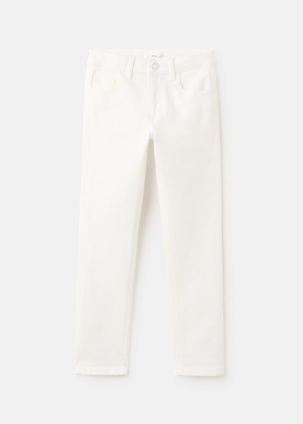 Mango Kids' Mid-rise Slim-fit Jeans In White