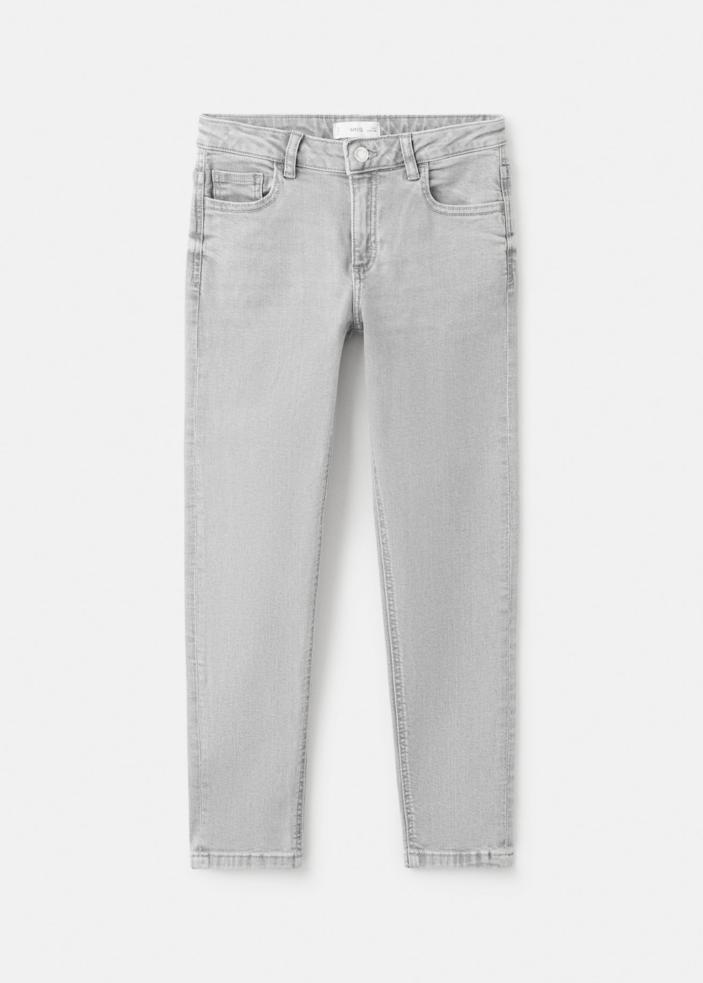 Mango Kids' Mid-rise Slim-fit Jeans In White