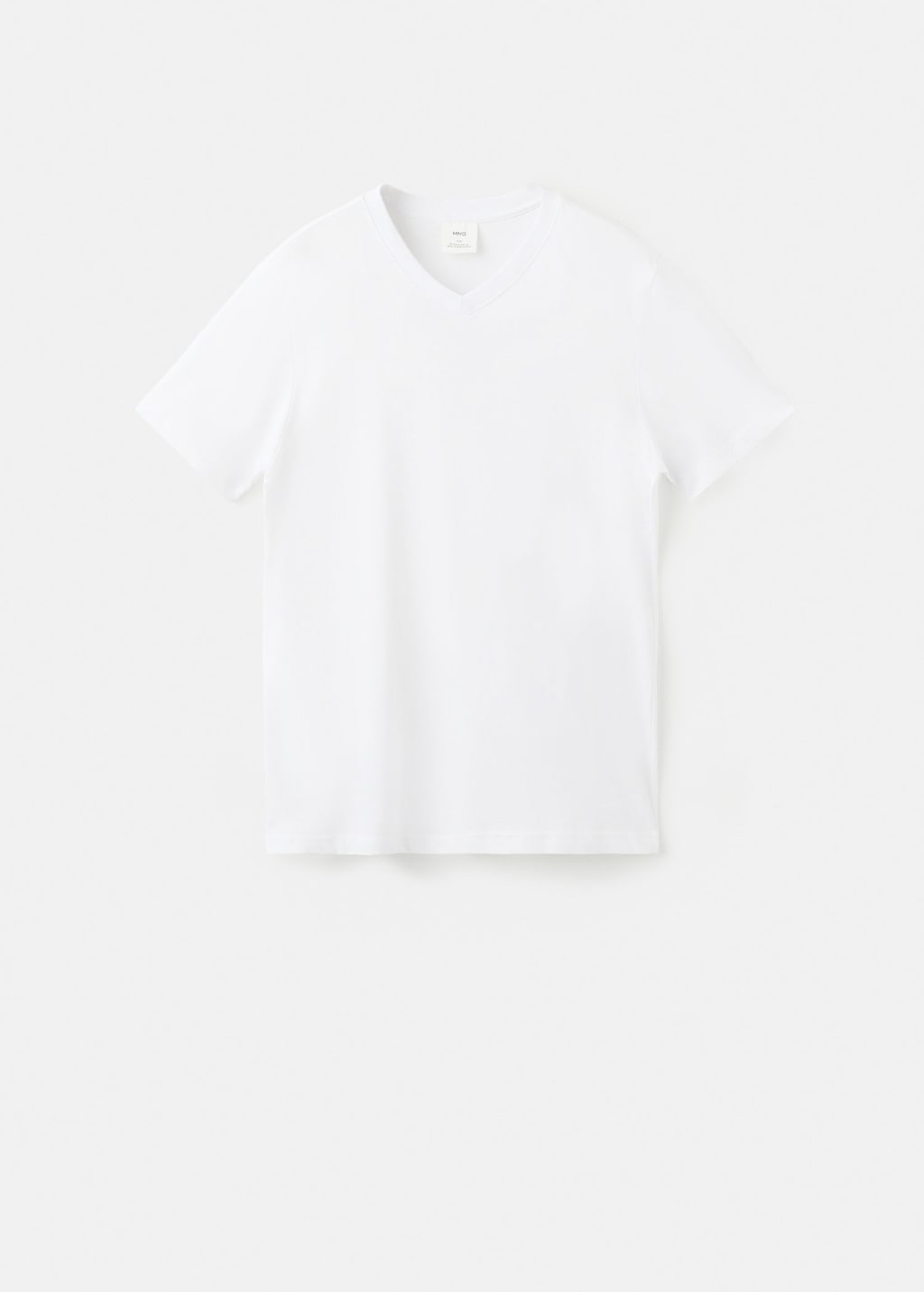 Mango Man 100% Cotton Slim-fit V-neck T-shirt White