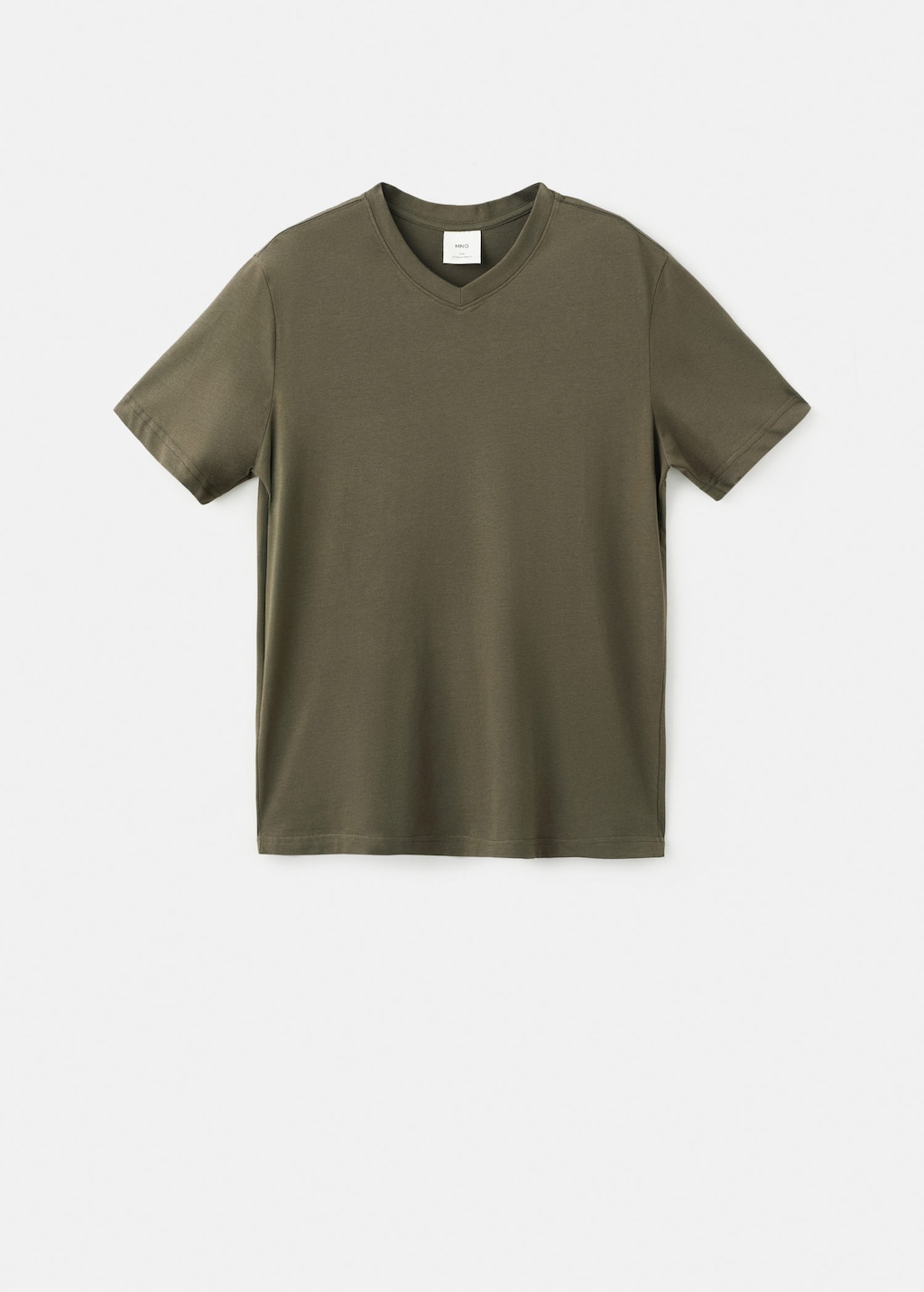 Mango Man 100% Cotton Slim-fit V-neck T-shirt Khaki In Brown