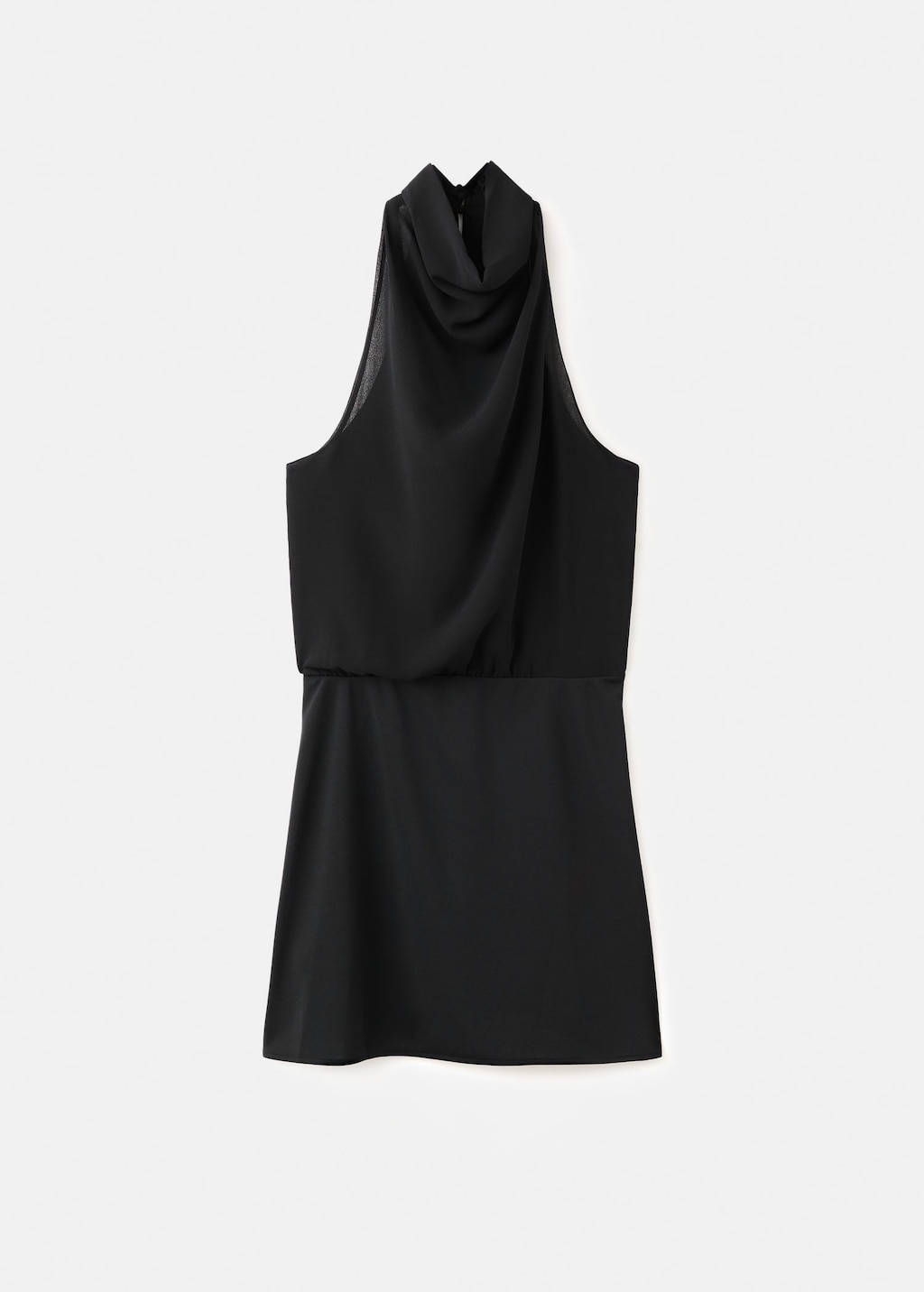 Mango Halter-neck Dress With Bow Black