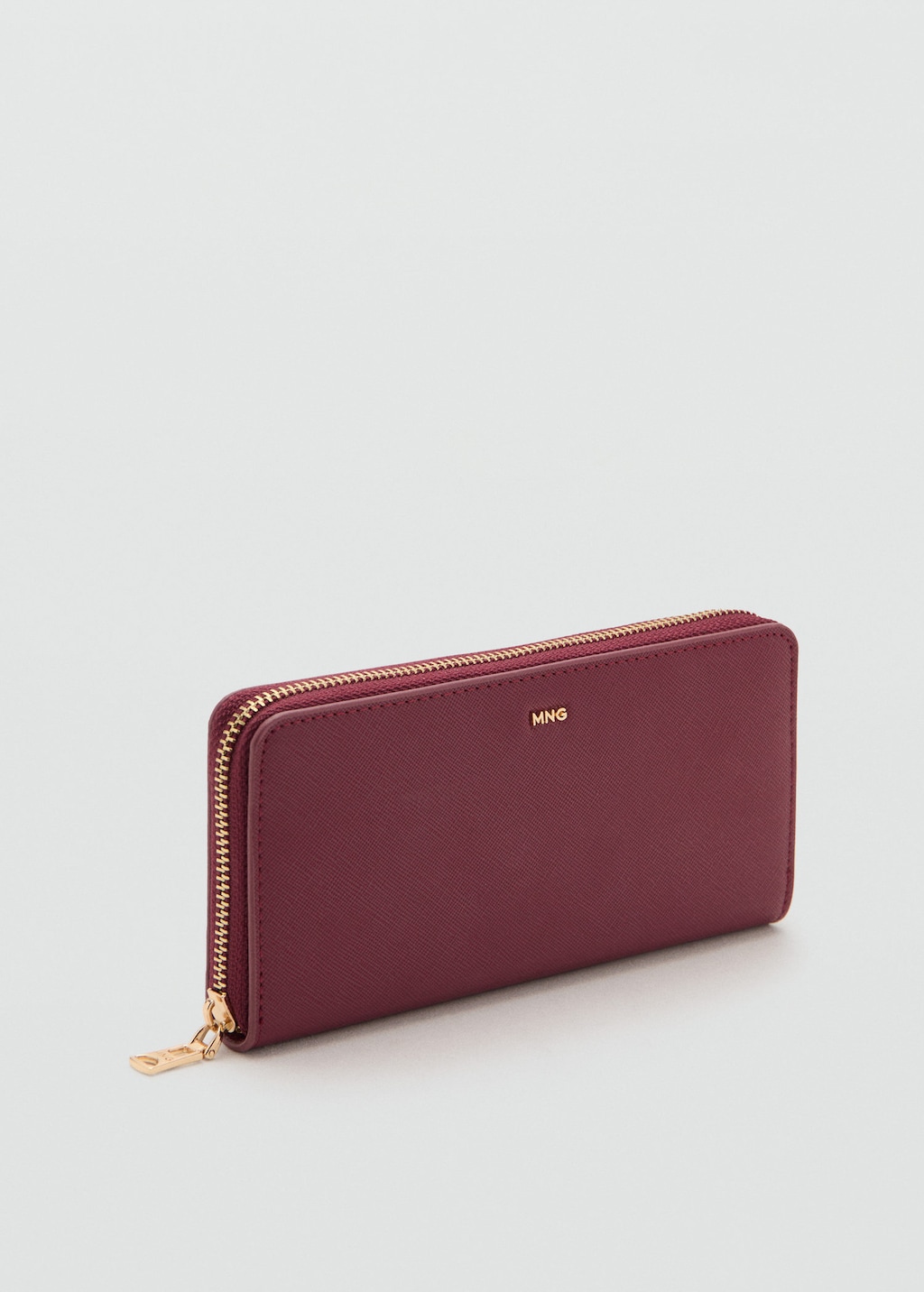 Mango Saffiano-effect Wallet Burgundy