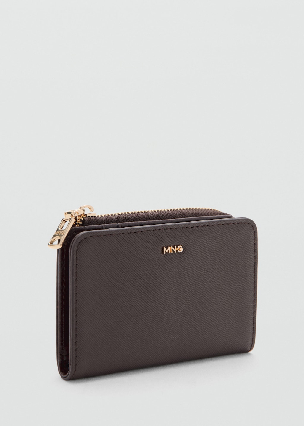 Mango Safiano-effect Wallet With Flap Chocolate In Brown