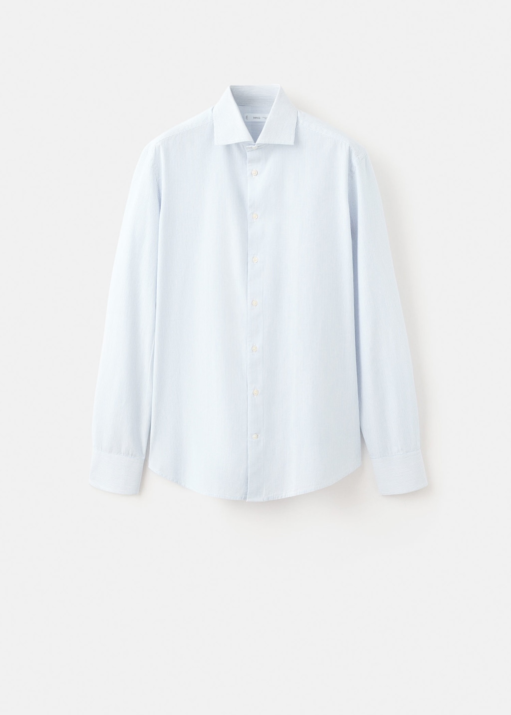 Mango Teen Classic-fit Striped Shirt Sky Blue