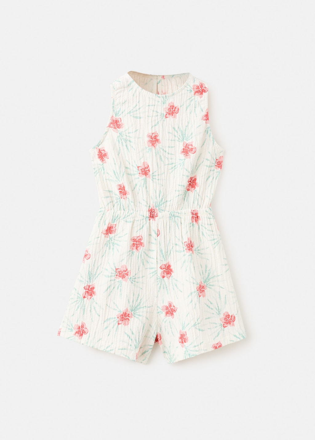 Mango Kids' Playsuit Palm Off White