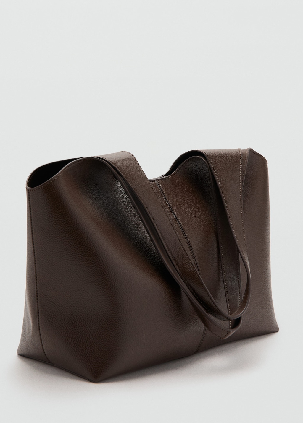 Mango Large Shopper Bag Chocolate In Brown