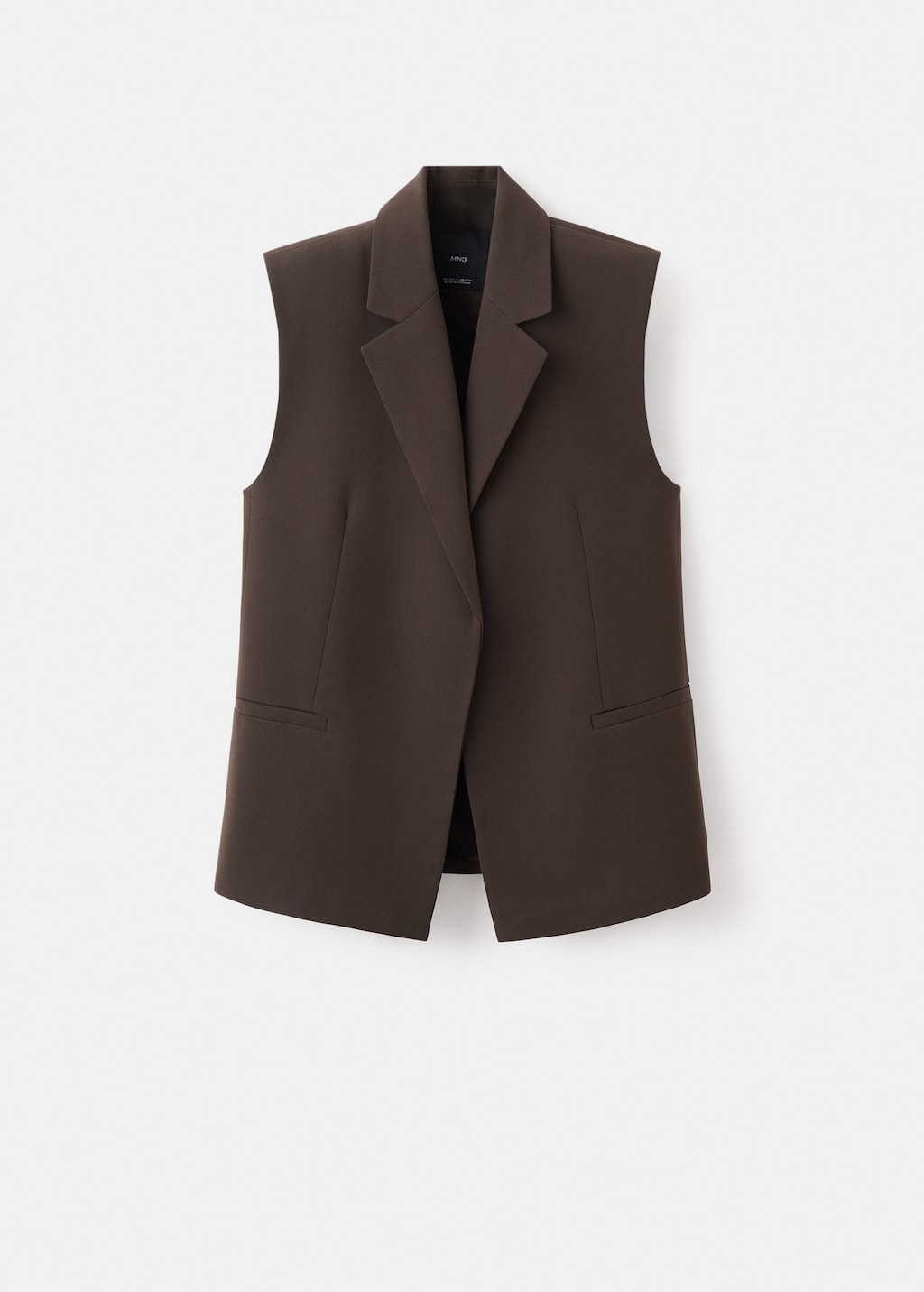 Mango Suit Waistcoat With Lapels Brown