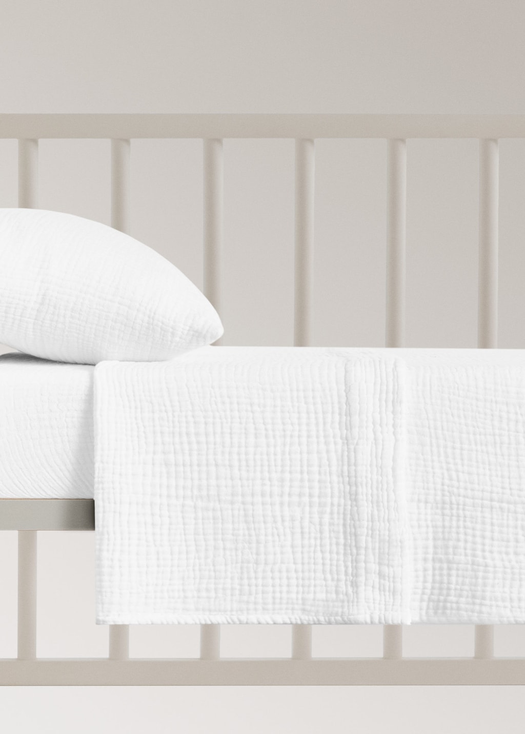 Mango Cot Bed Top Sheet Gauze Fabric Off White