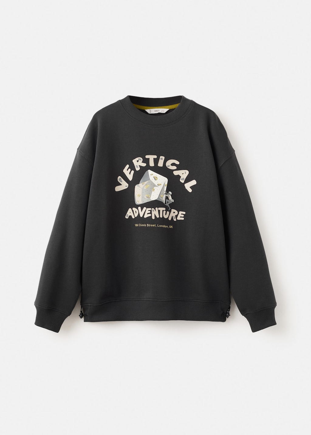 Mango Kids' Sweatshirt Echeese Charcoal In Black