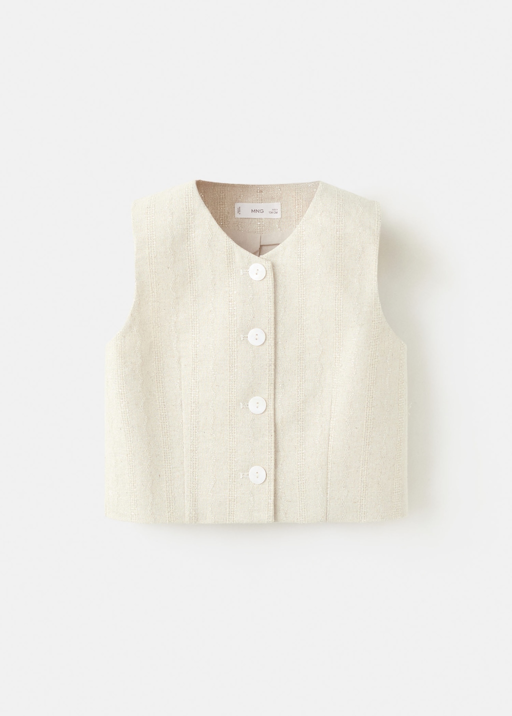 Mango Kids' Waistcoat Noraset Beige In Neutral