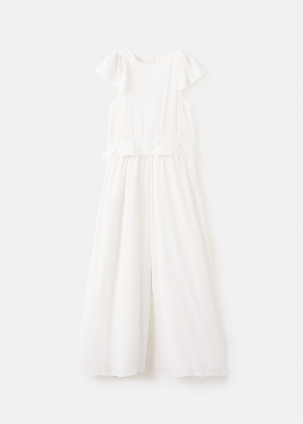 Mango Kids' Long Embroidered Jumpsuit White