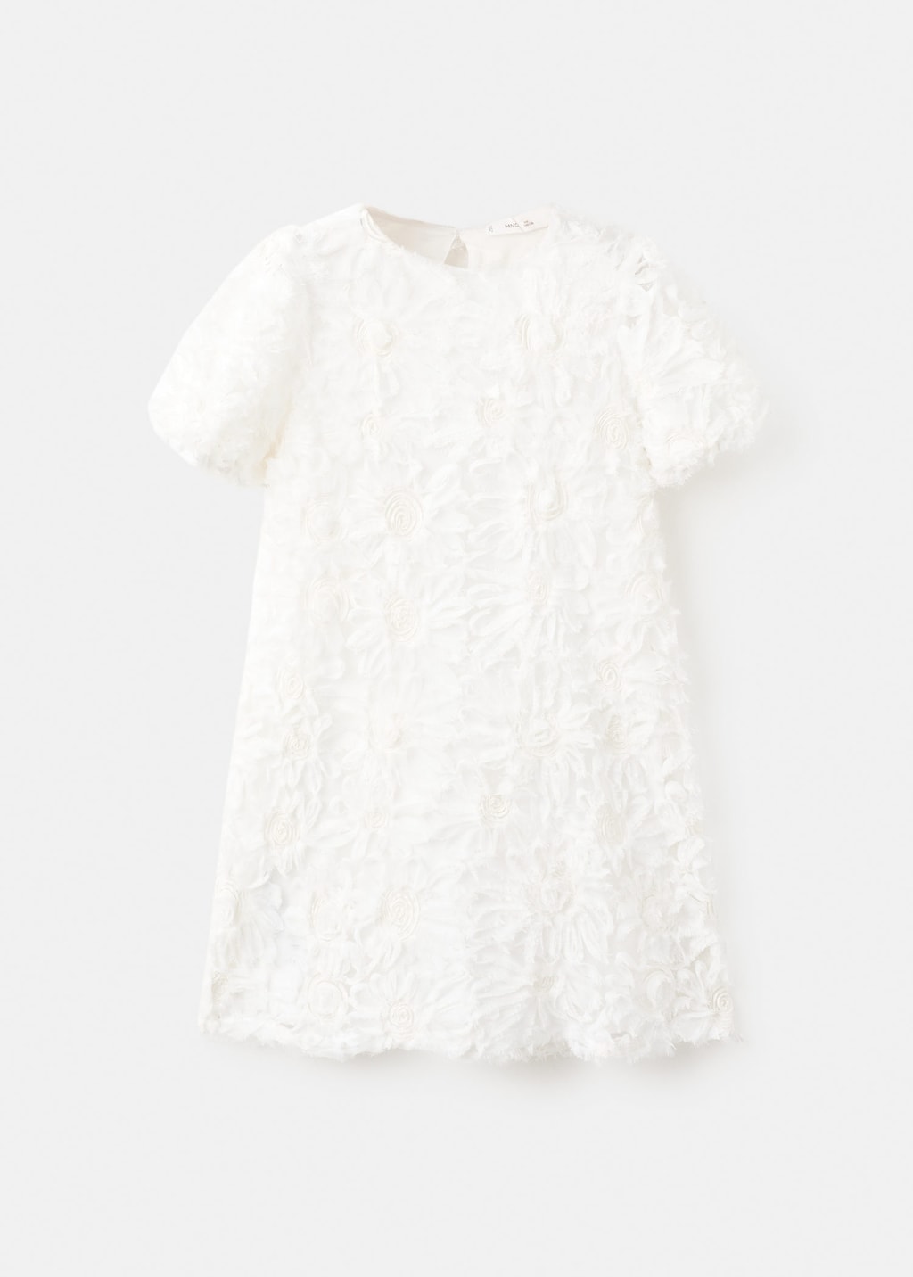 Mango Kids' Dress Flower Off White
