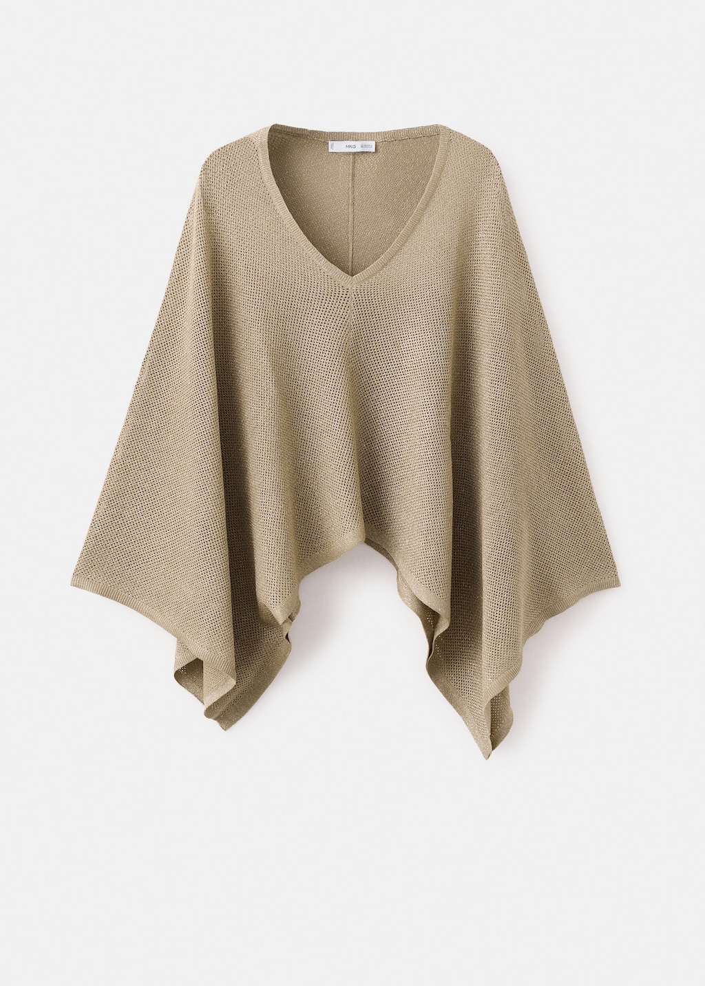 Mango V-neck Knit Top Gold