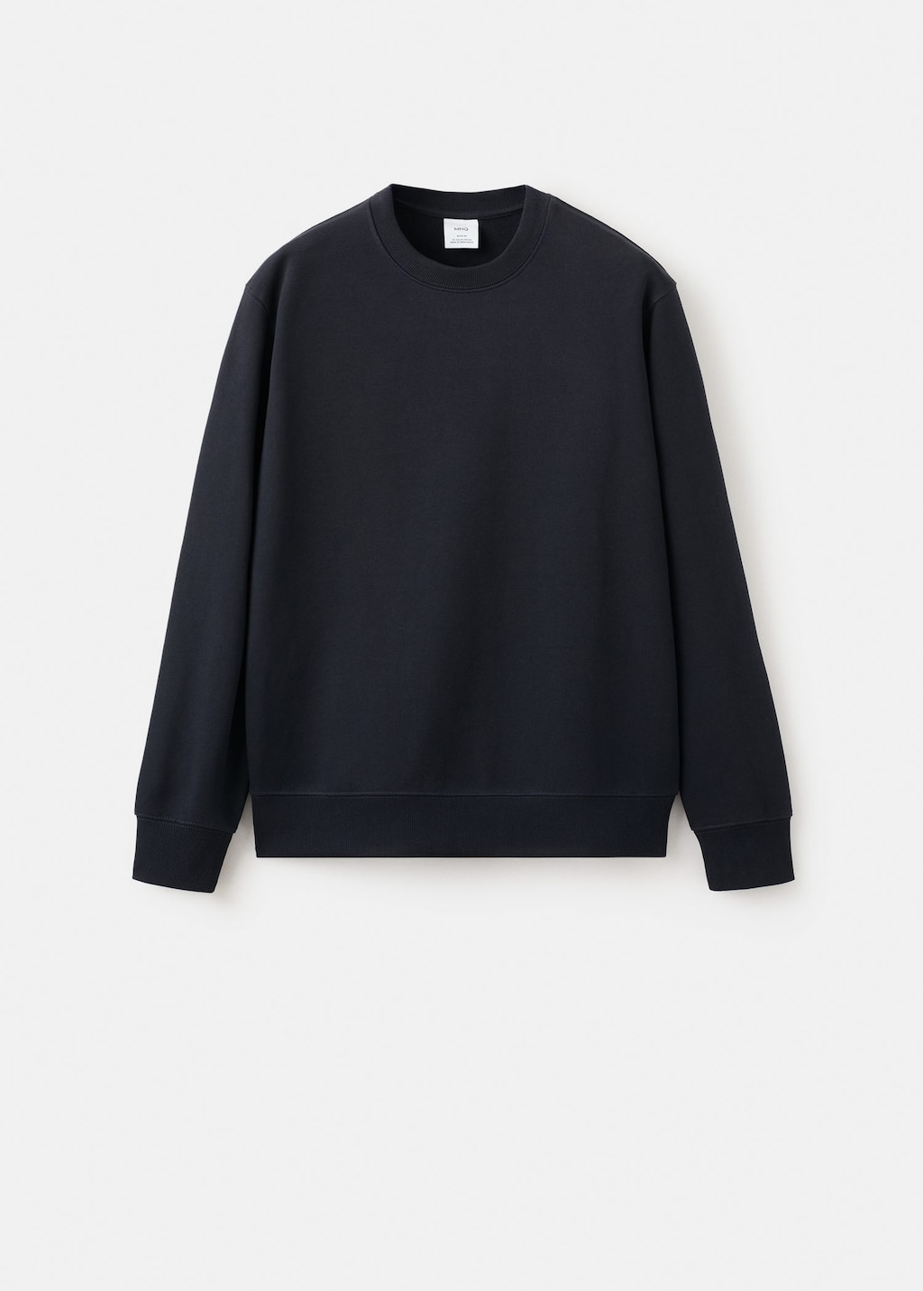 Mango Regular-fit Cotton Sweatshirt Navy In Black