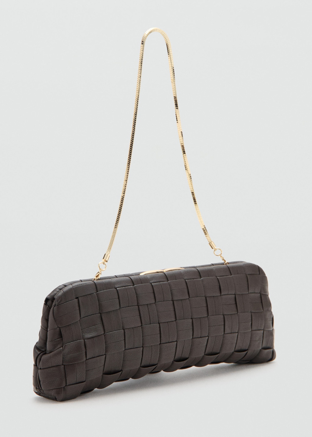 Mango Braided Handbag Chocolate In Brown