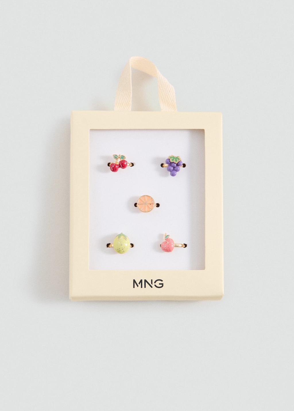Mango Kids' Pack Of 5 Combined Rings Gold In Multi