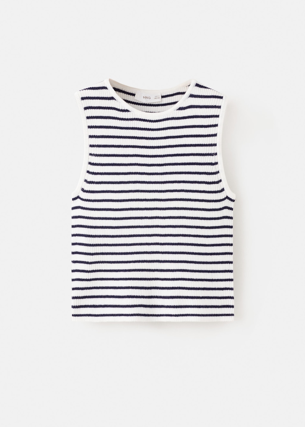 Mango Kids' Striped Knit Top Off White In Multi