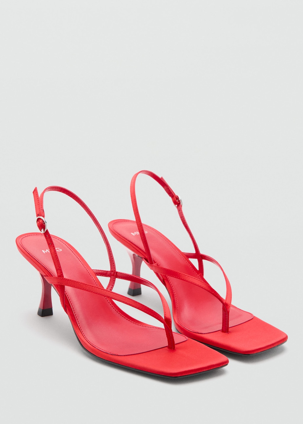 Mango Strappy Heeled Sandals In Red