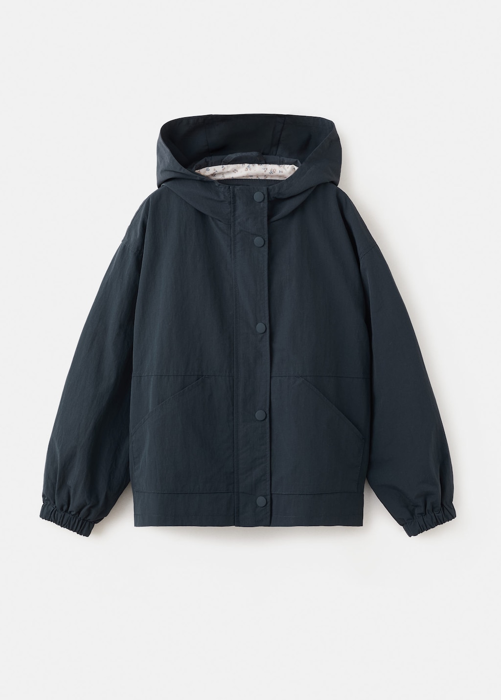 Mango Kids' Hooded Jacket Navy In Blue