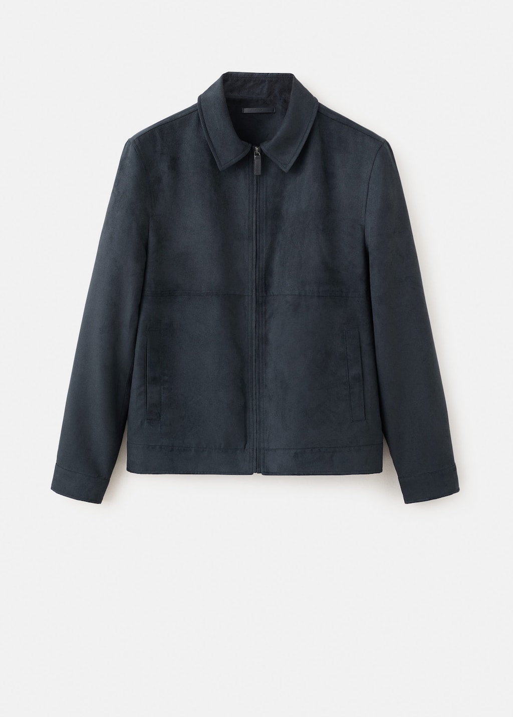 Mango Suede Effect Jacket Navy In Blue