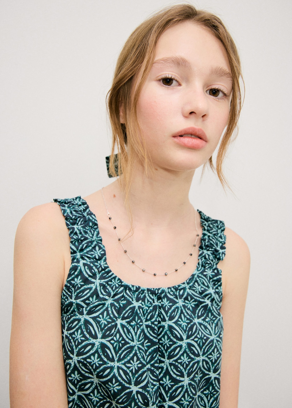 Mango Blouse En Coton Imprimée Bleu Marine - Enfants - 11 - Kids In Multi