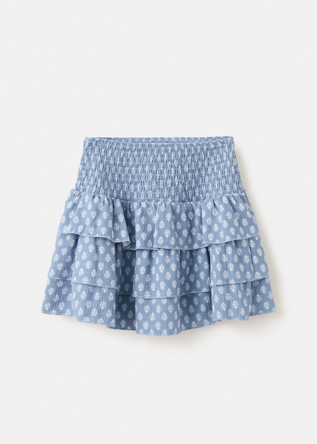 Mango Kids' Printed Ruffle Skirt In Blue
