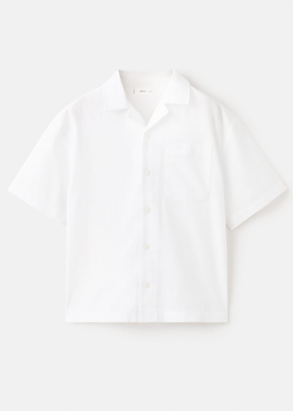Mango Chemise Manches Courtes Lin Blanc - Enfants - 12 -  Kids In White