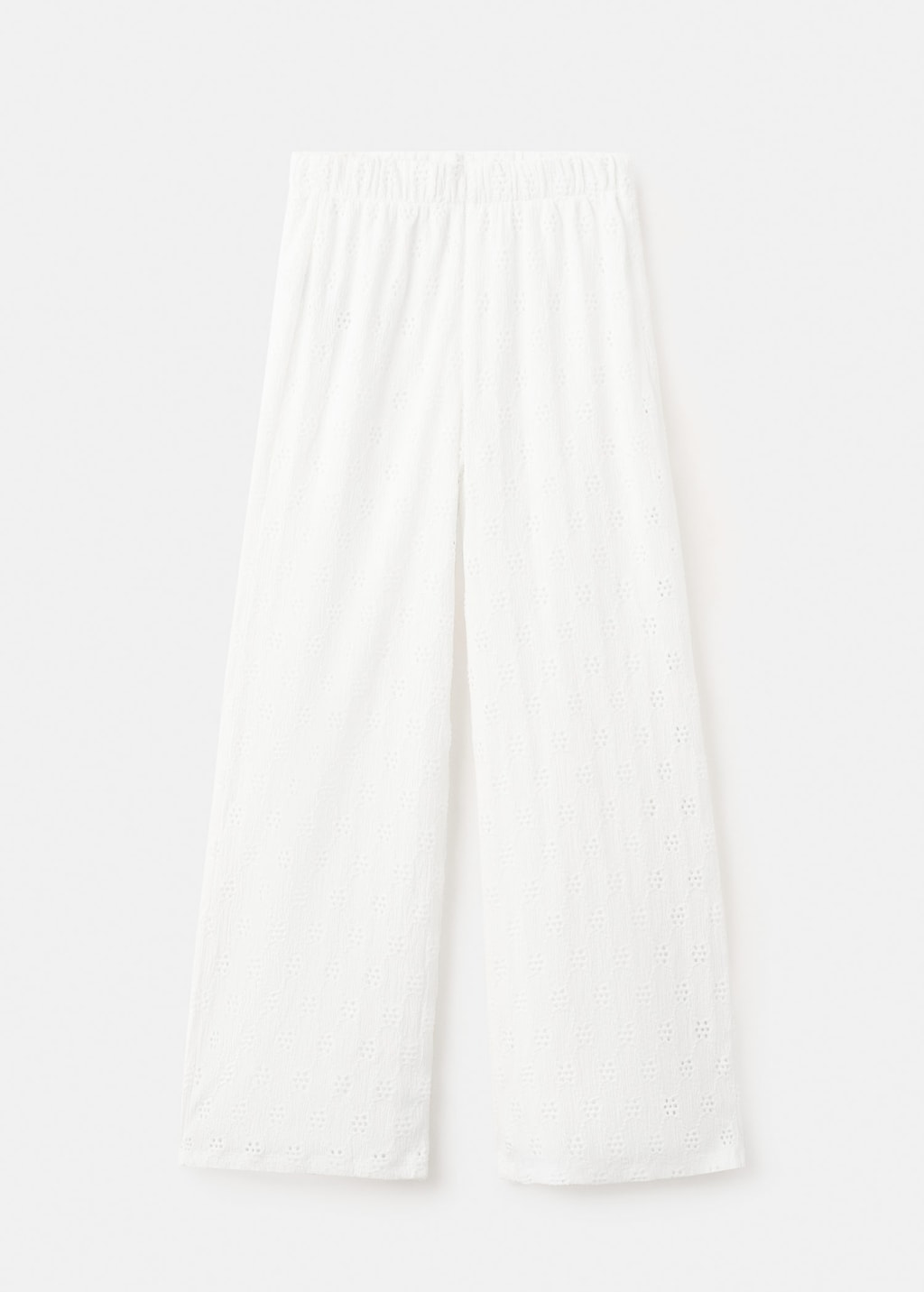 Mango Pantalon Droit Avec Détails Brodés Blanc Cassé - Fille - S -  Teen In White