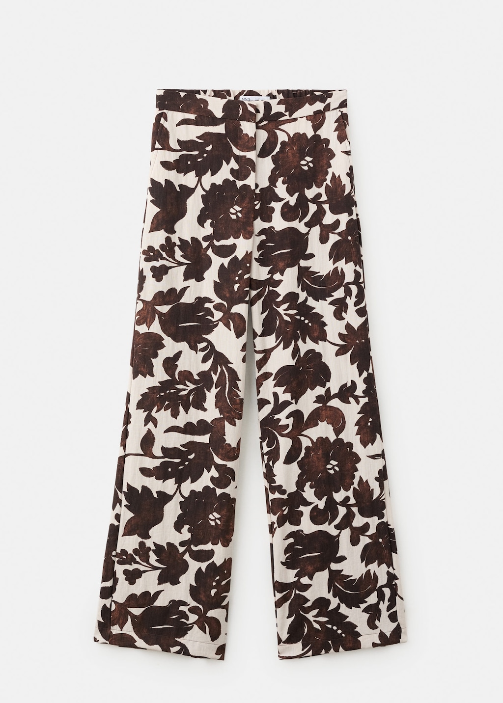 Mango Pantalon Imprimé Floral Marron - Femme - L -  In Brown