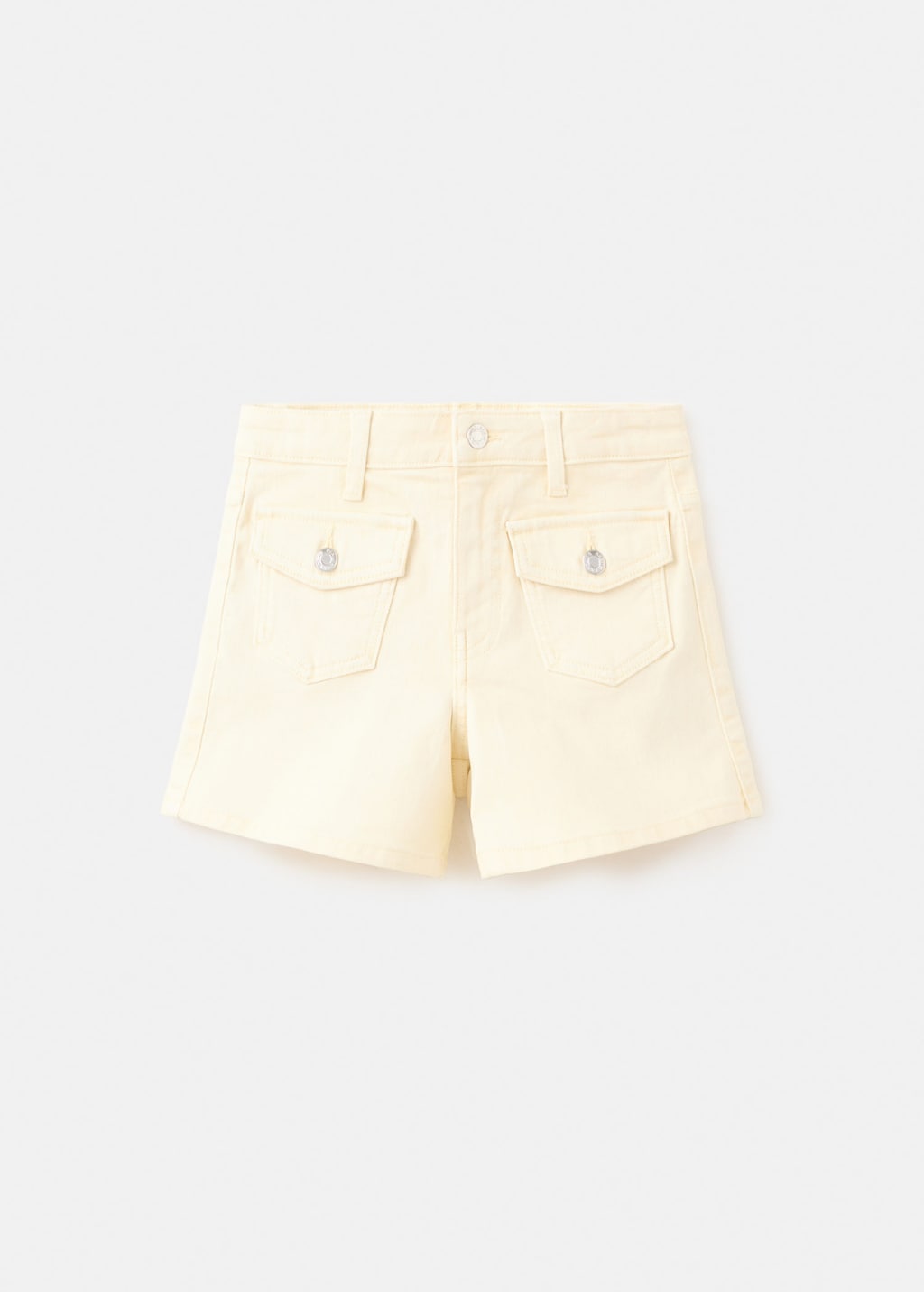 Mango Kids' Denim Shorts With Pocket Detail In Pastel Yellow