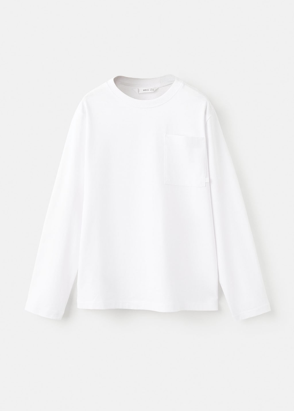 Mango Kids' Long-sleeved T-shirt With Pocket In White