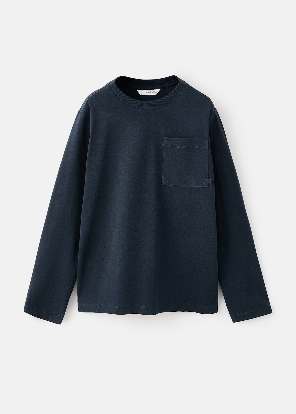 Mango Kids' Long-sleeved T-shirt With Pocket In Blue