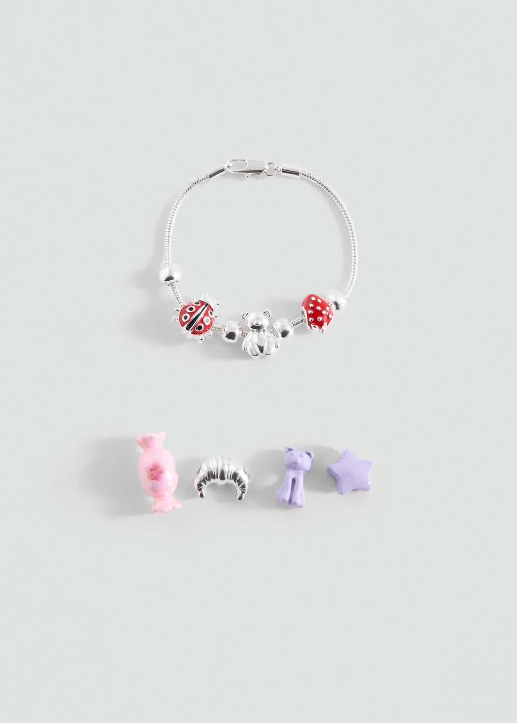 Mango Kids' Mixed Charms Bracelet Silver In Multi