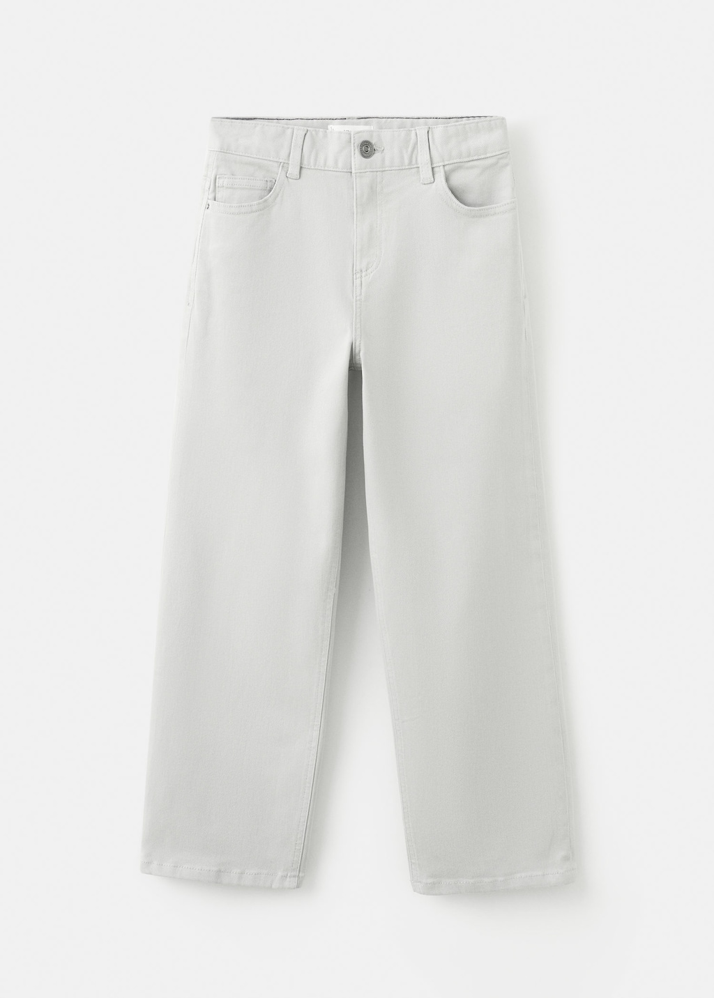 Mango Kids' Straight Cotton Jeans Ice Grey In Gray