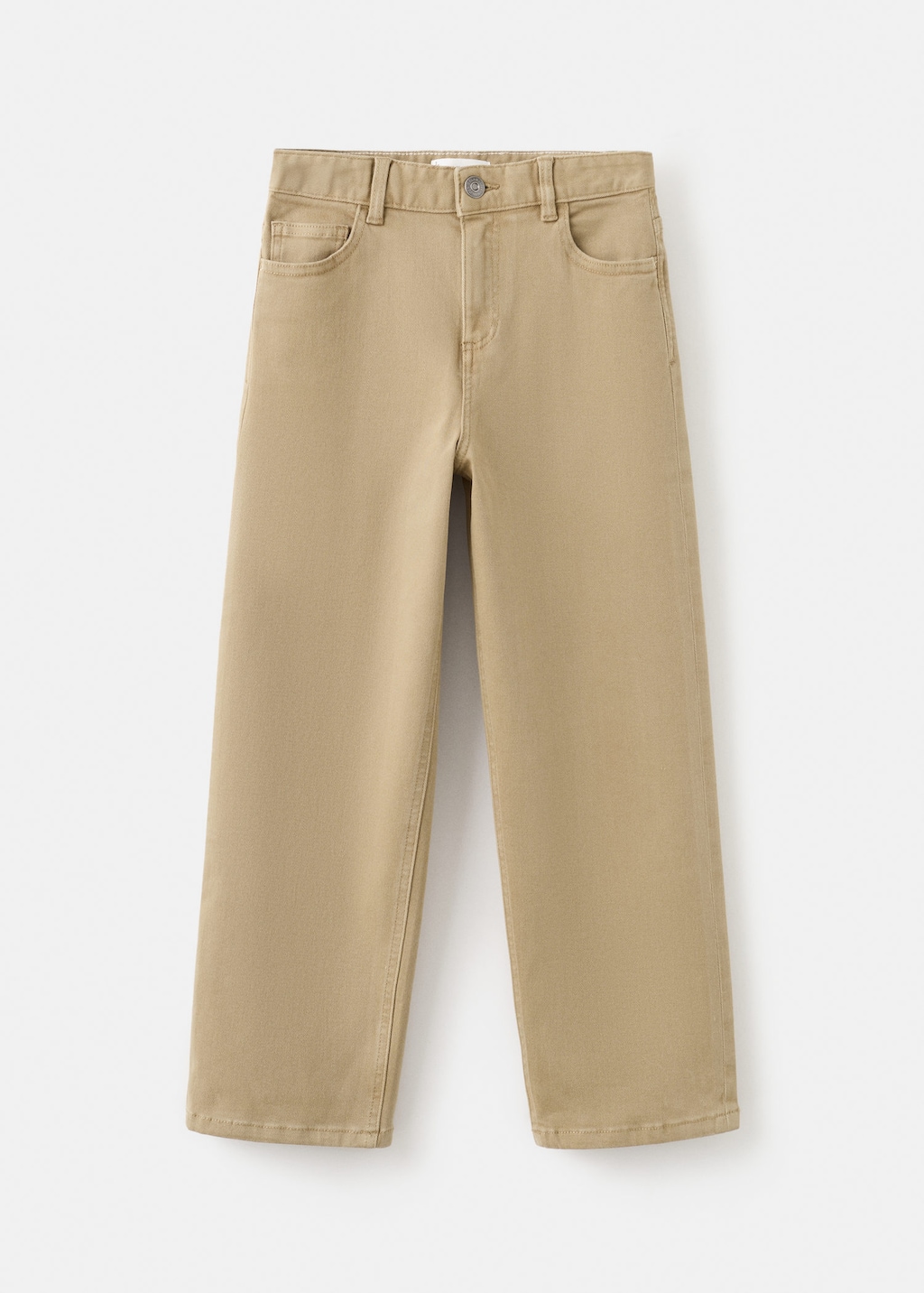 Mango Kids' Straight Cotton Jeans Sand In Neutral