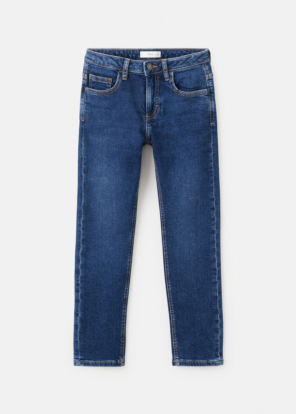 Mango Kids' Mid-rise Slim-fit Jeans In Blue
