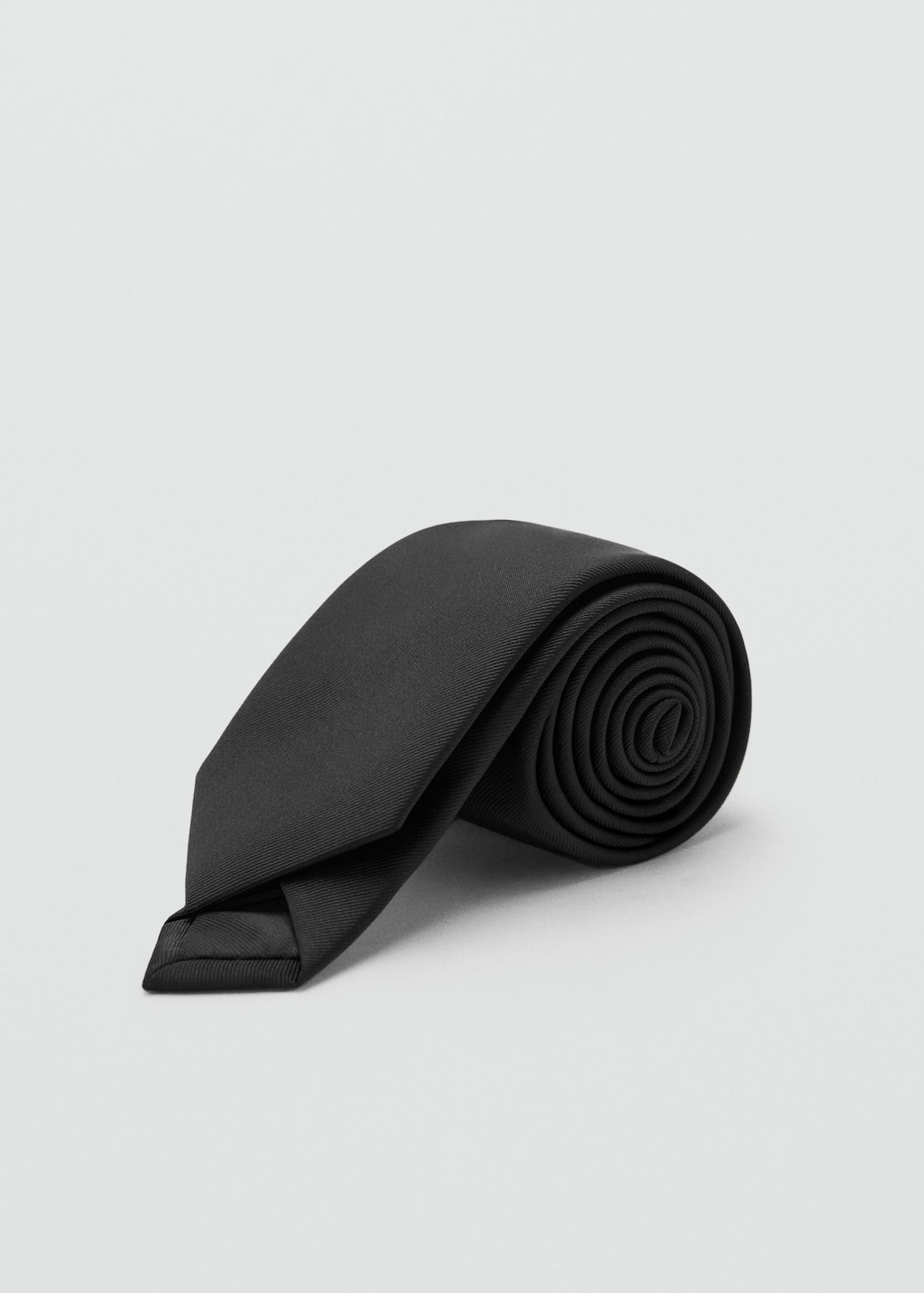 Mango Man Smooth Micro-structured Tie In Black