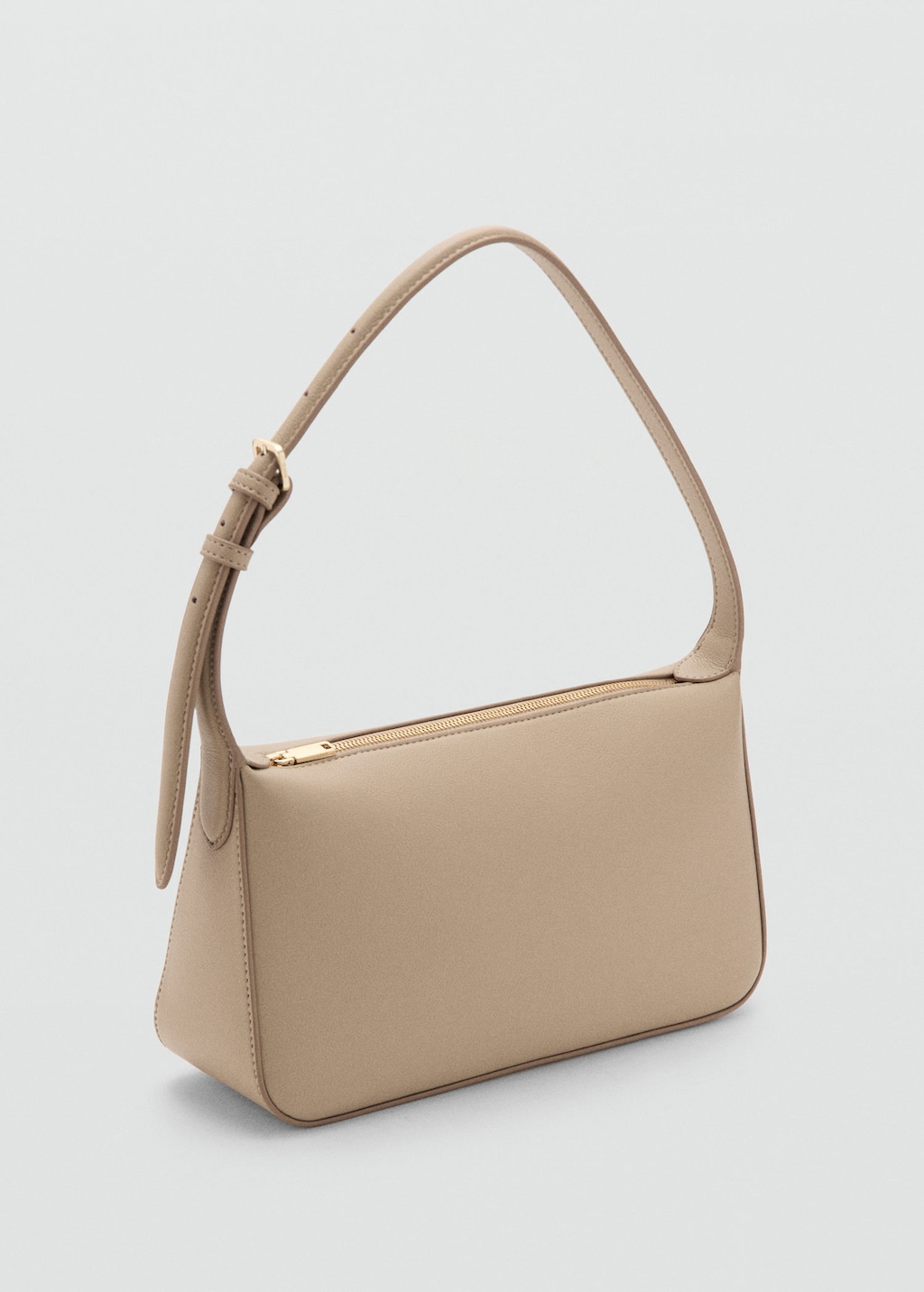 Mango Faux-leather Shoulder Bag Beige In Sand