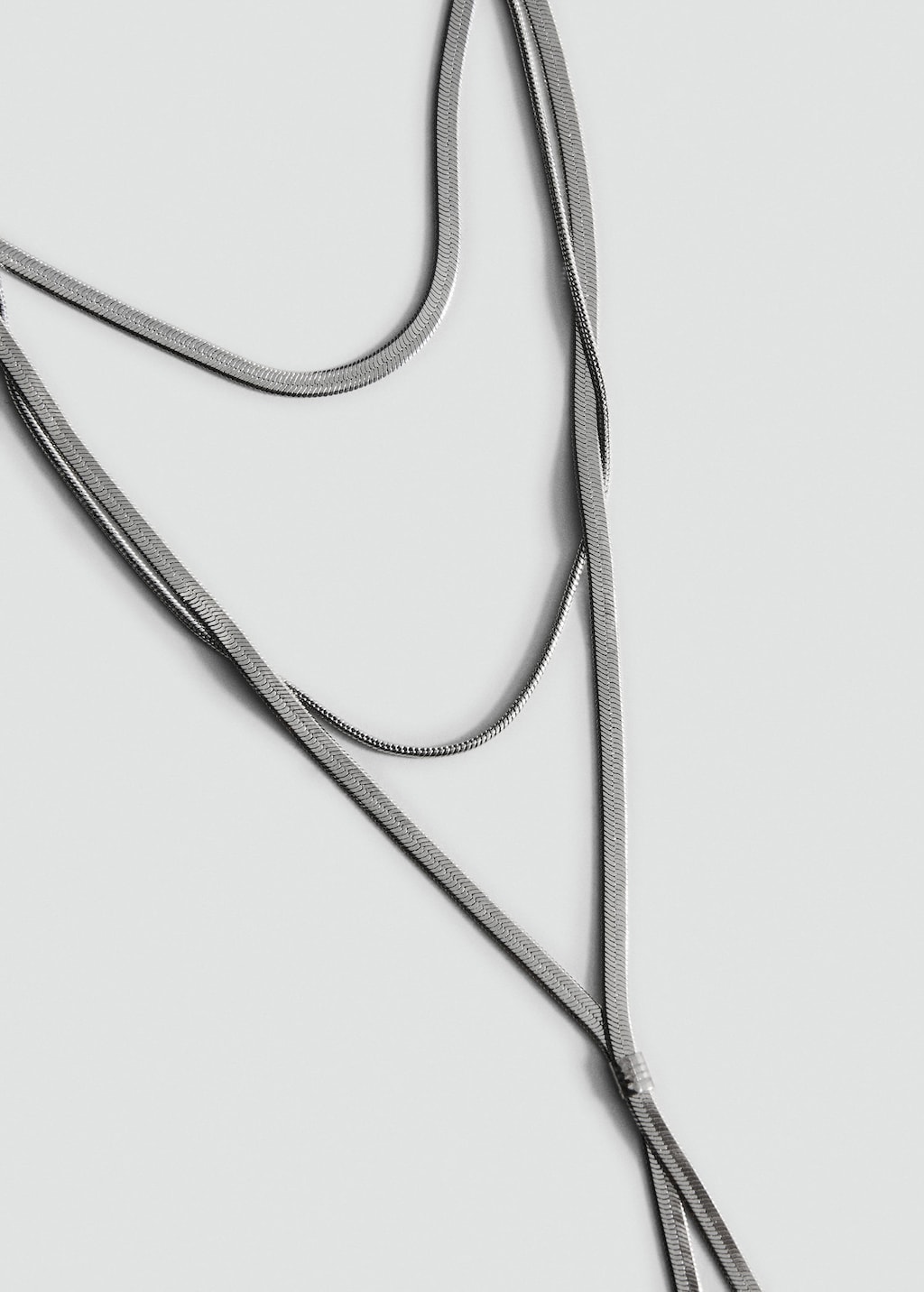 Mango Mixed Waterfall Necklace Silver In Metallic