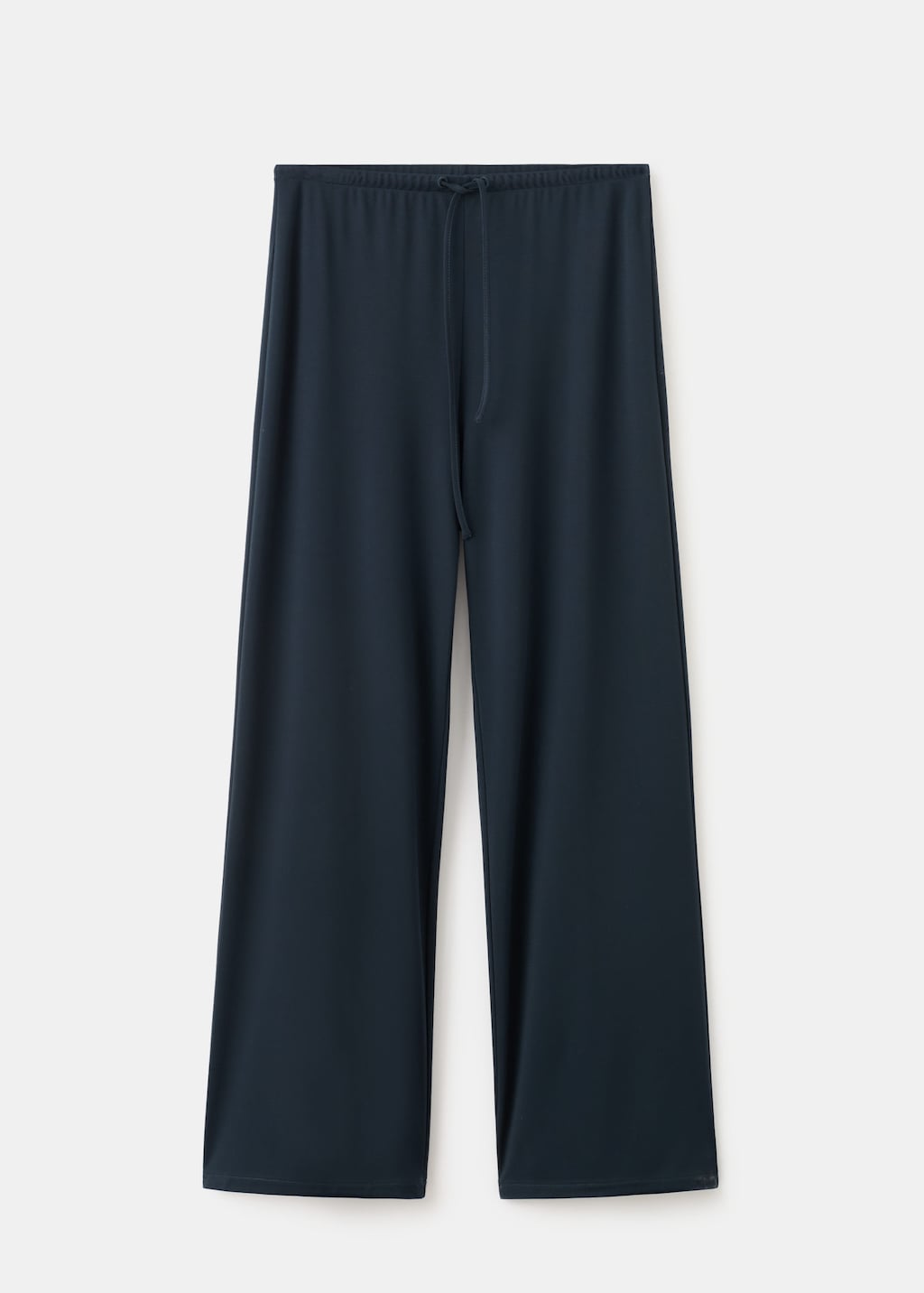 Mango Straight-fit Trousers With Elastic Waist Navy In Blue
