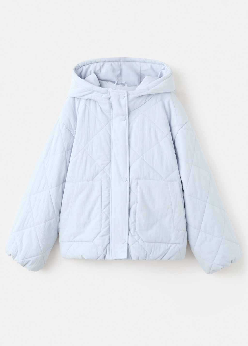 Mango Kids' Hood Puffer Coat Sky Blue